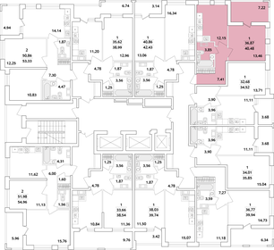 40,5 м², 1-комнатная квартира 9 270 322 ₽ - изображение 23