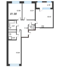 82 м², 3-комнатная квартира 25 850 000 ₽ - изображение 134