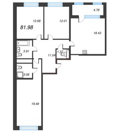 Квартира 82 м², 3-комнатная - изображение 1