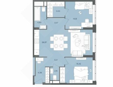 Квартира 83,9 м², 2-комнатная - изображение 4
