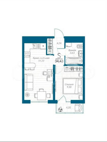 Квартира 34,4 м², 1-комнатная - изображение 1