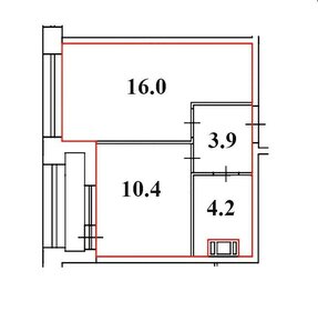 Квартира 35,5 м², 1-комнатная - изображение 1