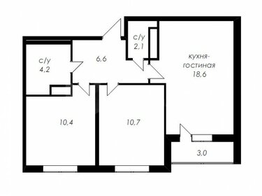 Квартира 52,5 м², 2-комнатная - изображение 1