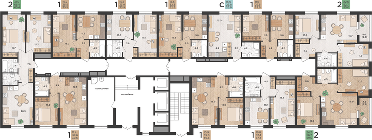 27 м², квартира-студия 4 350 000 ₽ - изображение 61