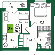 36,6 м², 1-комнатная квартира 4 279 887 ₽ - изображение 21