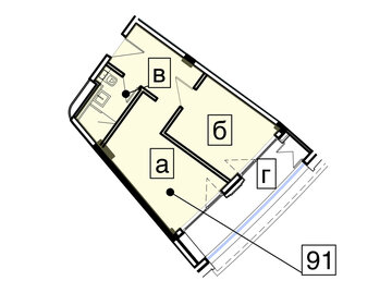 Квартира 38,6 м², 2-комнатные - изображение 1