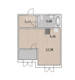 Квартира 25,3 м², студия - изображение 1