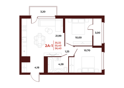 62 м², 3-комнатная квартира 5 100 000 ₽ - изображение 88