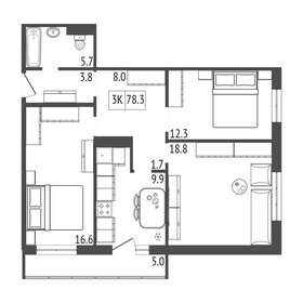 61 м², 3-комнатная квартира 6 500 000 ₽ - изображение 22