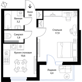 32,3 м², 1-комнатная квартира 5 750 000 ₽ - изображение 96