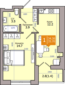 44,4 м², 1-комнатная квартира 5 700 000 ₽ - изображение 62