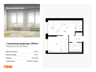 35,2 м², 1-комнатная квартира 12 300 000 ₽ - изображение 45