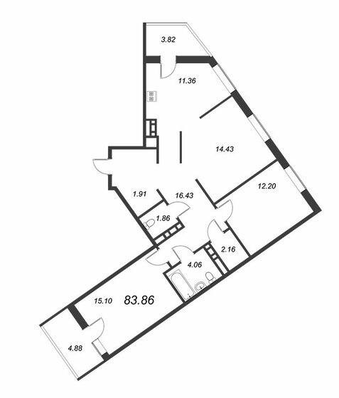 88,2 м², 3-комнатная квартира 16 099 000 ₽ - изображение 1