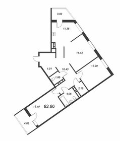 Квартира 88,2 м², 3-комнатная - изображение 1