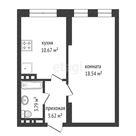 36,6 м², 1-комнатная квартира 4 600 000 ₽ - изображение 51