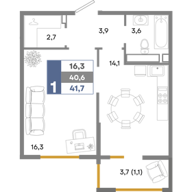 35 м², 1-комнатная квартира 7 300 000 ₽ - изображение 19