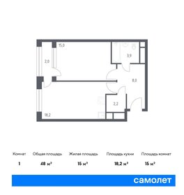 Квартира 48 м², 1-комнатная - изображение 1