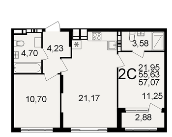 60 м², 3-комнатная квартира 3 500 000 ₽ - изображение 75