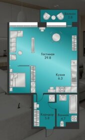 50,4 м², 1-комнатная квартира 5 443 200 ₽ - изображение 35