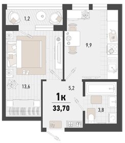 Квартира 33,7 м², 1-комнатная - изображение 1