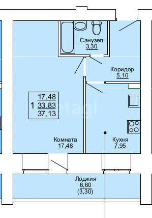 40,5 м², 1-комнатная квартира 3 839 000 ₽ - изображение 28