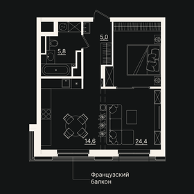 41,4 м², 1-комнатная квартира 18 200 000 ₽ - изображение 44