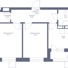 Квартира 57,7 м², 2-комнатная - изображение 3