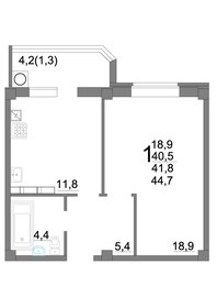 44,6 м², 1-комнатная квартира 5 585 000 ₽ - изображение 13