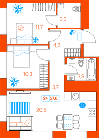 49,5 м², 2-комнатная квартира 5 000 000 ₽ - изображение 115