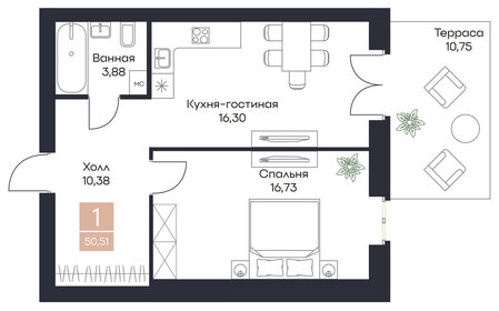 53,5 м², 2-комнатная квартира 6 147 000 ₽ - изображение 109