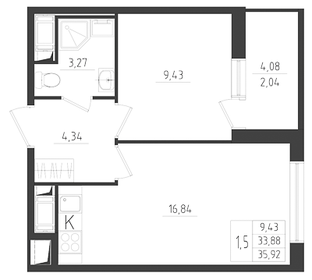 37,2 м², 2-комнатная квартира 6 190 470 ₽ - изображение 20