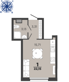 31,9 м², 1-комнатная квартира 2 490 000 ₽ - изображение 132