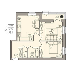 74 м², 3-комнатная квартира 6 800 000 ₽ - изображение 68