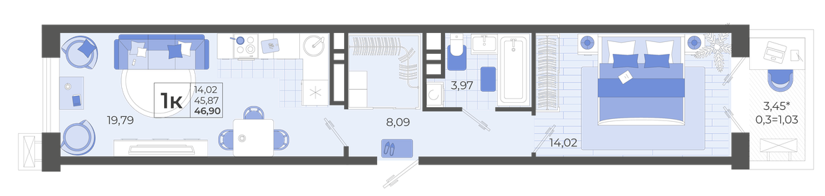 36,1 м², 1-комнатная квартира 3 500 000 ₽ - изображение 45