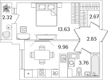 29,6 м², 1-комнатная квартира 8 087 872 ₽ - изображение 31