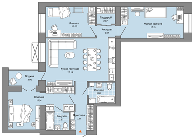 93,9 м², 3-комнатная квартира 11 250 000 ₽ - изображение 92
