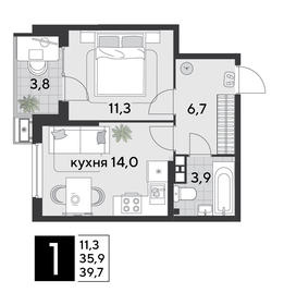 37,6 м², 1-комнатная квартира 6 538 640 ₽ - изображение 11