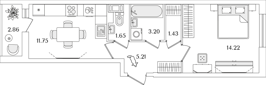 40,1 м², 1-комнатная квартира 8 782 859 ₽ - изображение 40