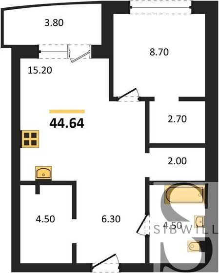 44,6 м², 1-комнатная квартира 7 300 000 ₽ - изображение 24