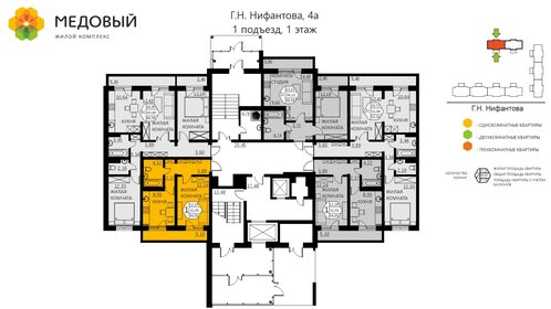 34 м², 1-комнатная квартира 5 134 000 ₽ - изображение 32