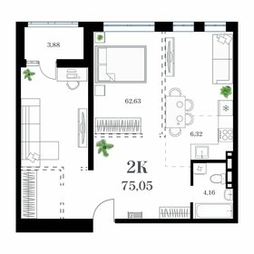 73,1 м², 2-комнатная квартира 14 764 200 ₽ - изображение 20