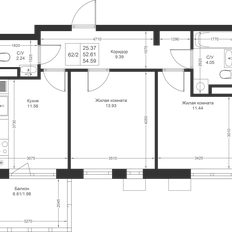 Квартира 54,6 м², 2-комнатная - изображение 2