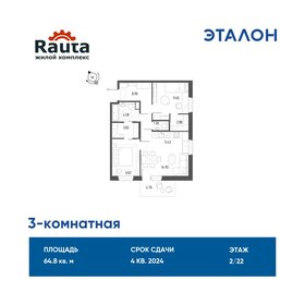 Квартира 64,8 м², 3-комнатная - изображение 1