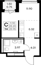 25,2 м², квартира-студия 4 239 999 ₽ - изображение 35