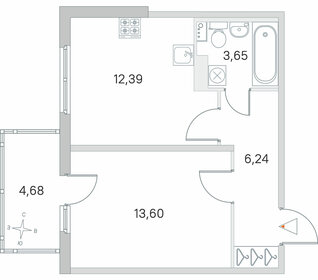 Квартира 37,3 м², 1-комнатная - изображение 1