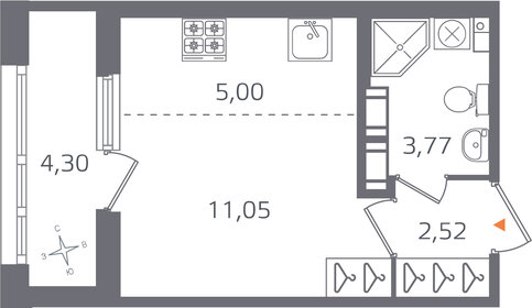 25,1 м², квартира-студия 7 290 000 ₽ - изображение 59