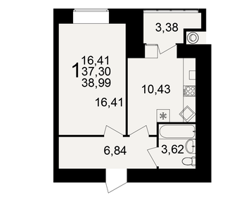 38,3 м², 1-комнатная квартира 4 499 000 ₽ - изображение 20