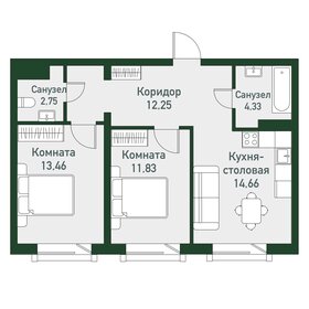 59,3 м², 2-комнатная квартира 7 113 600 ₽ - изображение 23