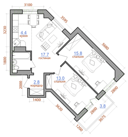 56 м², 3-комнатная квартира 4 999 000 ₽ - изображение 75