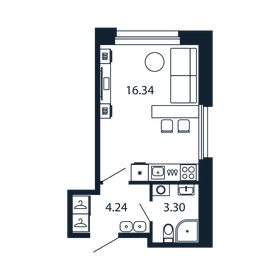 Квартира 23,9 м², студия - изображение 1